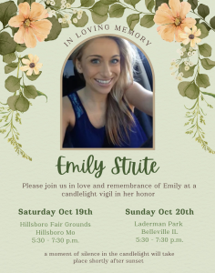 Justice for Emily Strite Hillsboro Candlelight Vigil Poster